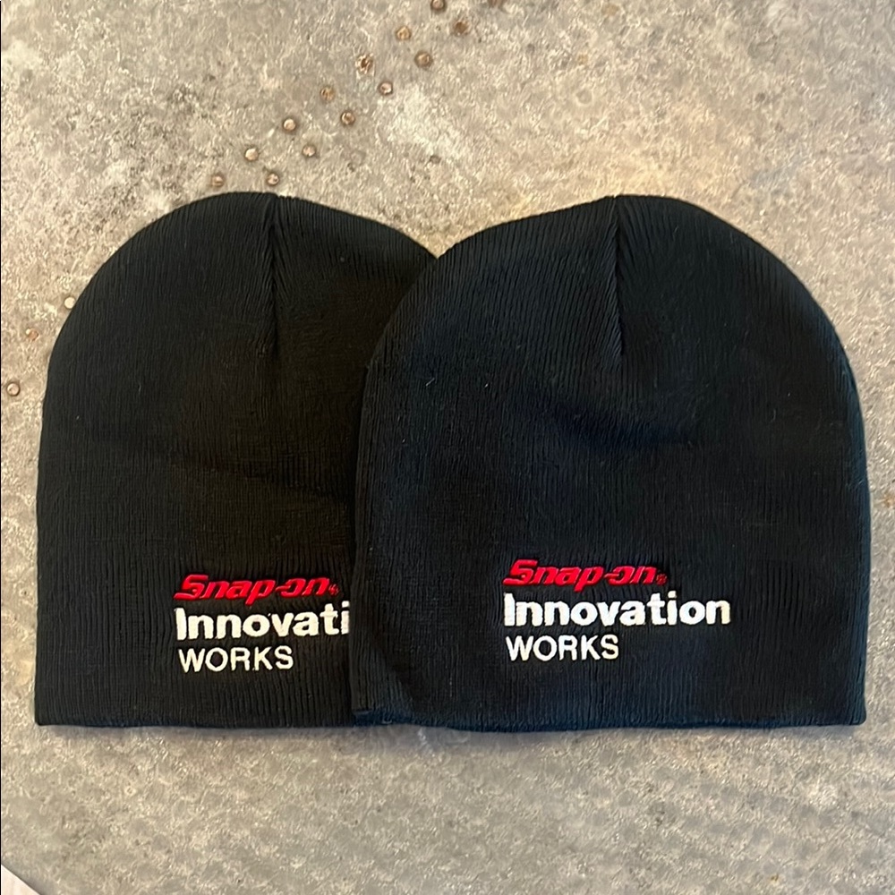 Two Brand New Snap On Innovation Works Beanies